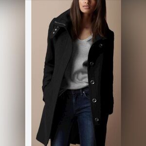 Burberry Funnel Neck Wool Twill Coat burberry
